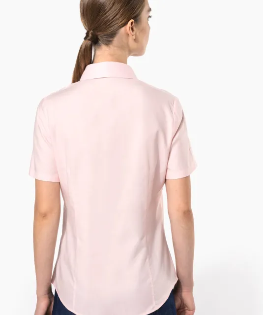 K536 - Dames Oxford blouse korte mouwen White