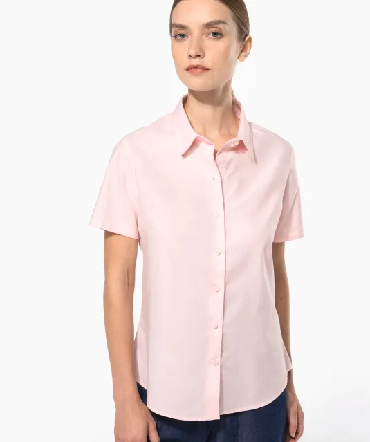 K536 - Dames Oxford blouse korte mouwen White