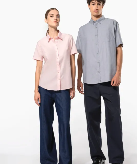 K536 - Dames Oxford blouse korte mouwen White
