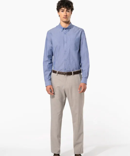 K533 - Heren Oxford overhemd lange mouwen White