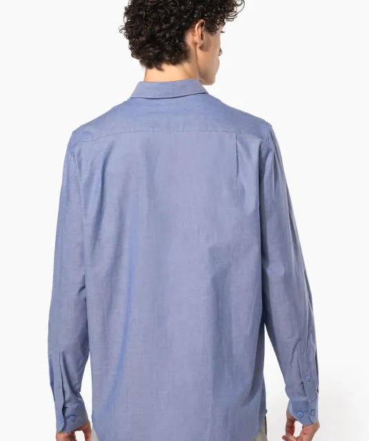 K533 - Heren Oxford overhemd lange mouwen White