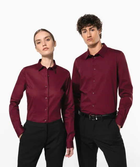 K529 - Heren stretch overhemd lange mouwen Black