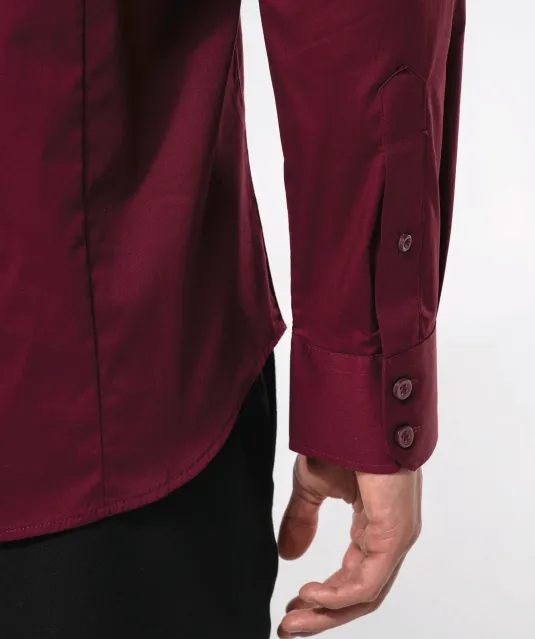 K529 - Heren stretch overhemd lange mouwen Black
