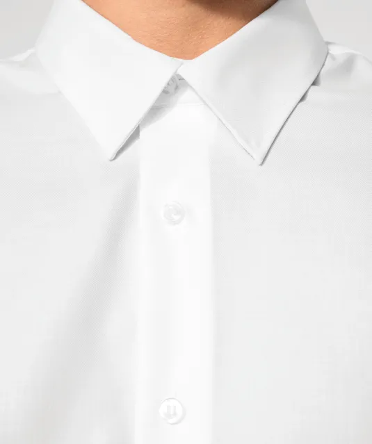 K522 - Getailleerd heren non-iron overhemd lange mouwen White