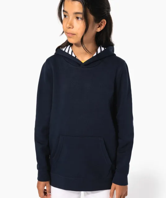 K4014 - Sweater met contrasterende capuchon met motief Black / Skate Graffiti