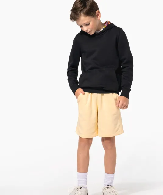 K4014 - Sweater met contrasterende capuchon met motief Black / Skate Graffiti