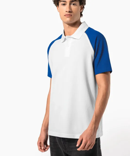 K226 - Polo baseball Black / White