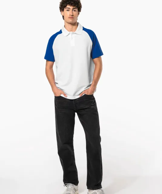K226 - Polo baseball Black / White
