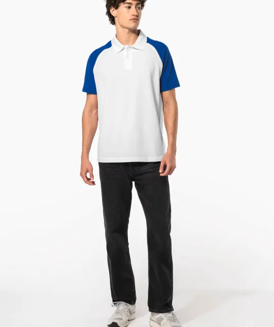 K226 - Polo baseball Black / White