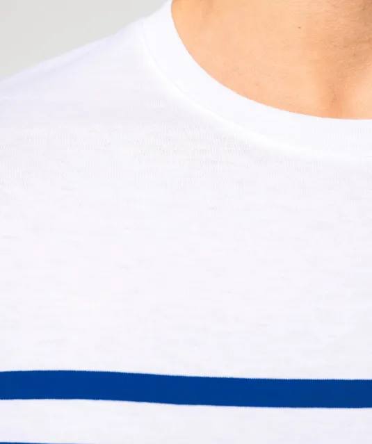 K3033 - Marine-T-shirt ronde hals Bio heren Navy / White Stripes