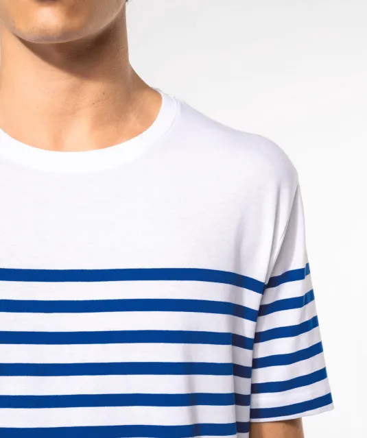 K3033 - Marine-T-shirt ronde hals Bio heren Navy / White Stripes
