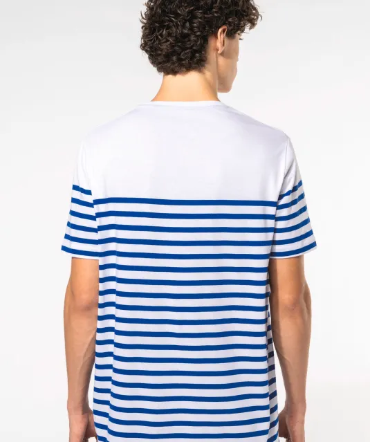K3033 - Marine-T-shirt ronde hals Bio heren Navy / White Stripes