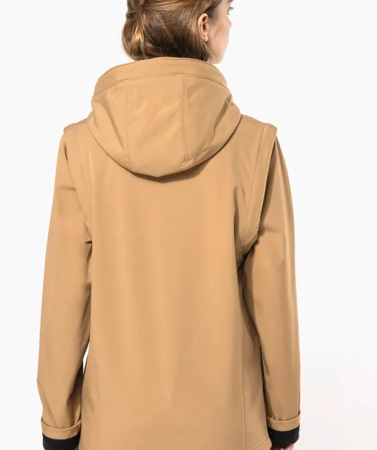 K422 - 3-laags uniseks softshelljas met afneembare capuchon en mouwen Black