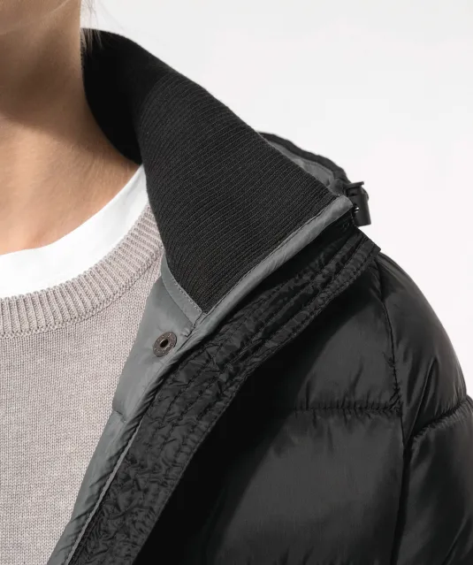 K6129 - Lichte damesparka met capuchon Black
