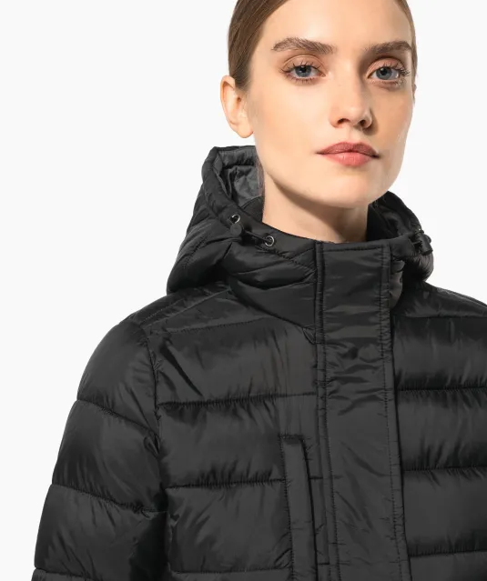 K6129 - Lichte damesparka met capuchon Black