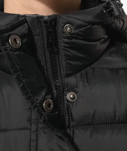 K6129 - Lichte damesparka met capuchon Black