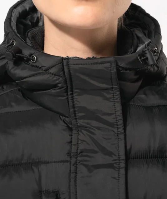 K6129 - Lichte damesparka met capuchon Black