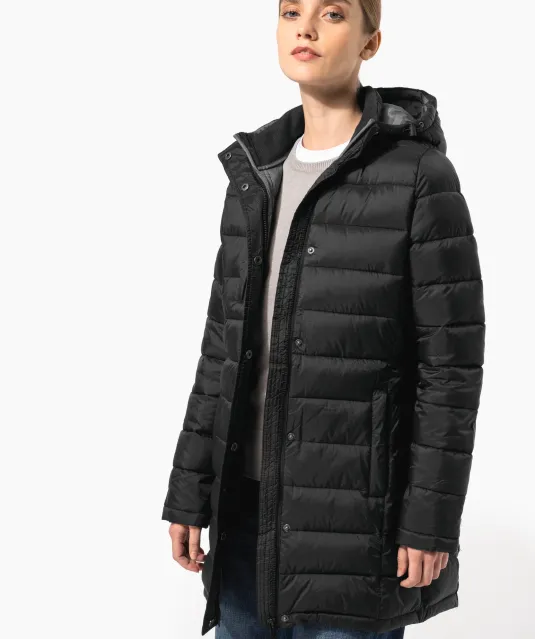 K6129 - Lichte damesparka met capuchon Black