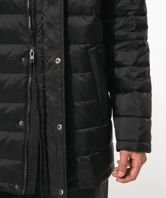 K6128 - Lichte herenparka met capuchon Black