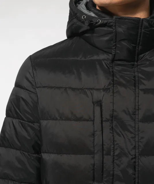 K6128 - Lichte herenparka met capuchon Black