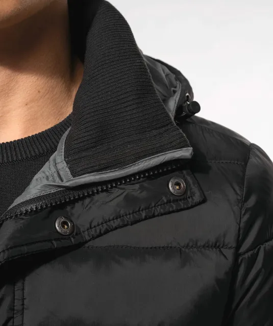 K6128 - Lichte herenparka met capuchon Black