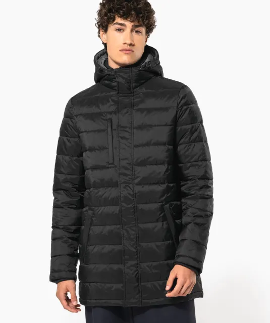 K6128 - Lichte herenparka met capuchon Black