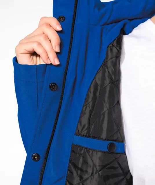 K651 - Gewatteerde softshell damesparka met capuchon Black