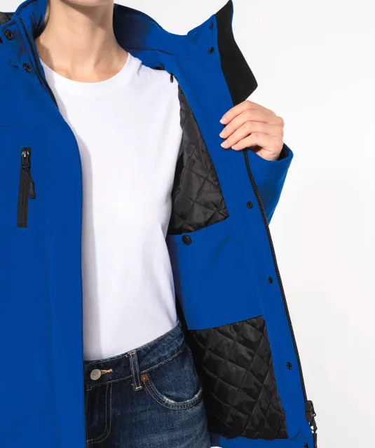 K651 - Gewatteerde softshell damesparka met capuchon Black