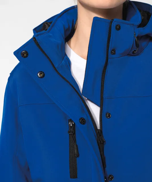K651 - Gewatteerde softshell damesparka met capuchon Black