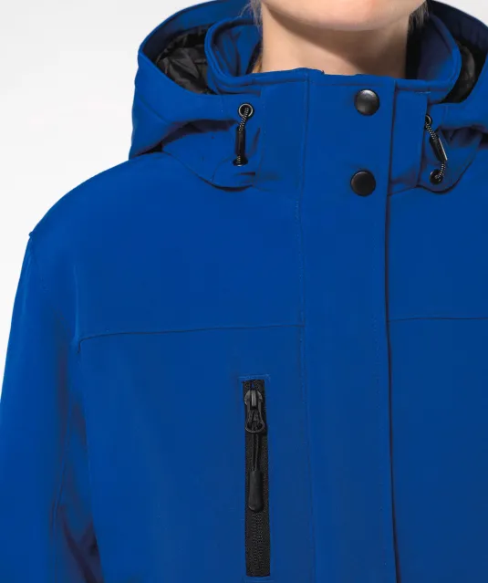 K651 - Gewatteerde softshell damesparka met capuchon Black