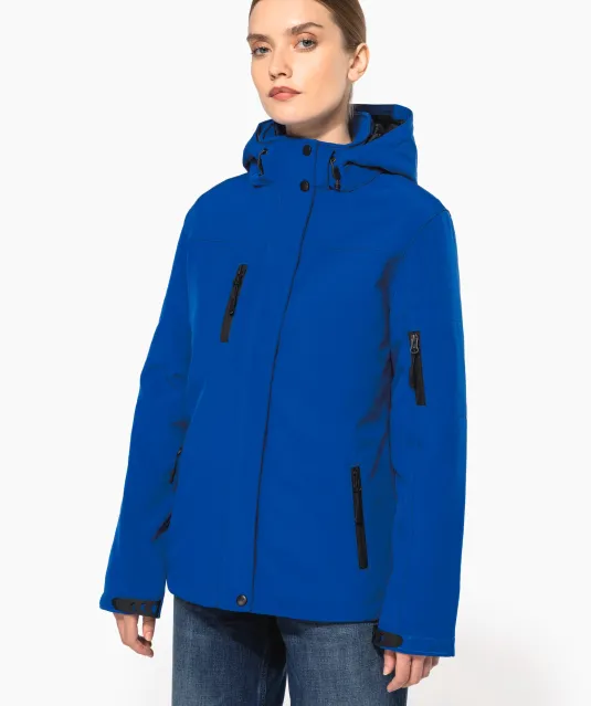 K651 - Gewatteerde softshell damesparka met capuchon Black