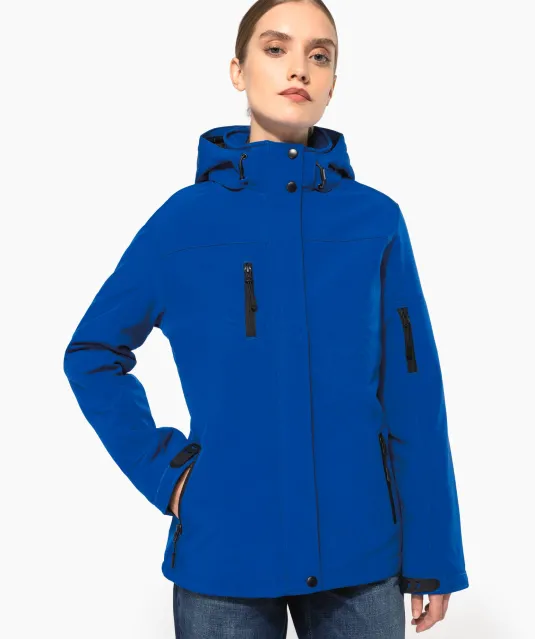 K651 - Gewatteerde softshell damesparka met capuchon Black