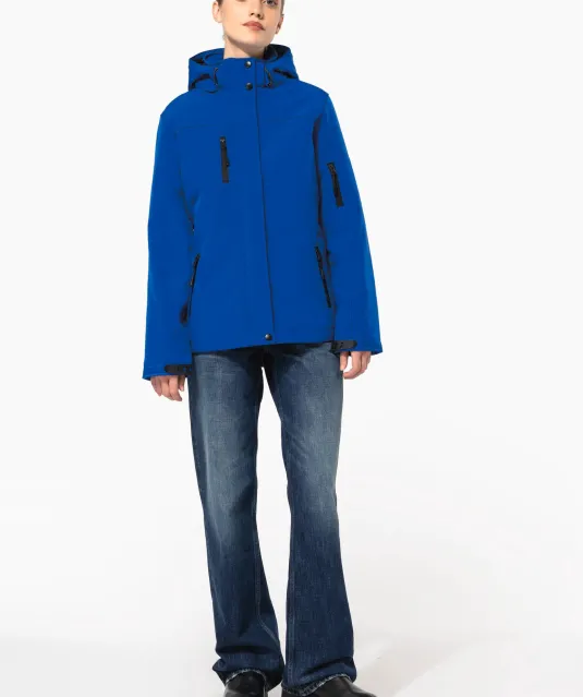 K651 - Gewatteerde softshell damesparka met capuchon Black