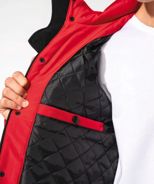 K650 - Gewatteerde softshell herenparka met capuchon Black