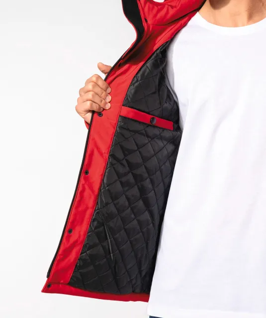 K650 - Gewatteerde softshell herenparka met capuchon Black