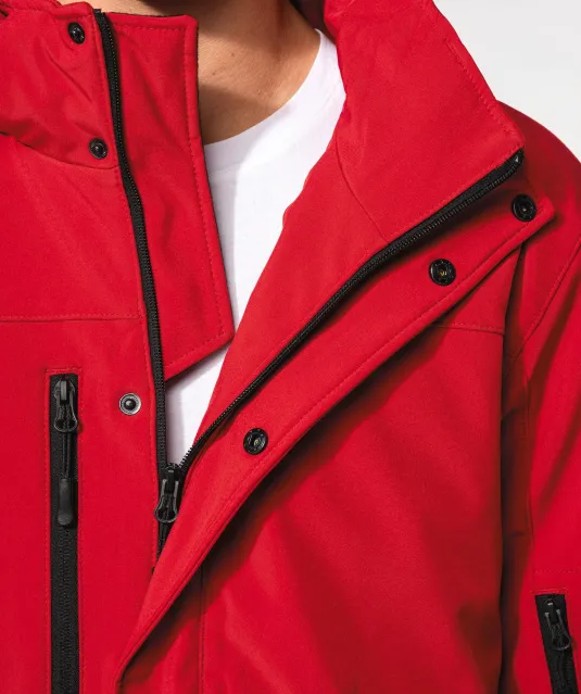 K650 - Gewatteerde softshell herenparka met capuchon Black