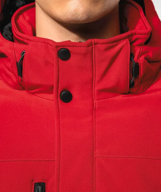 K650 - Gewatteerde softshell herenparka met capuchon Black