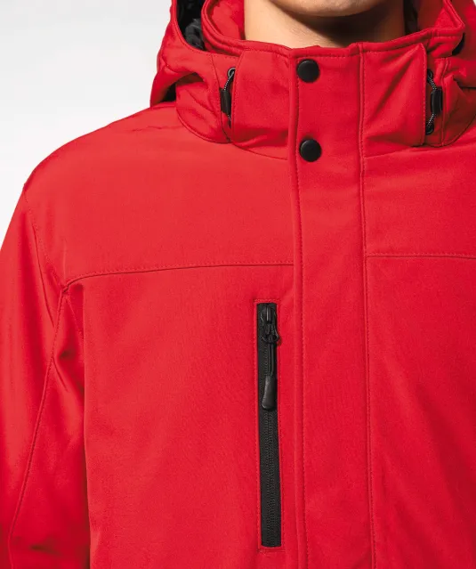 K650 - Gewatteerde softshell herenparka met capuchon Black