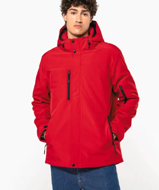 K650 - Gewatteerde softshell herenparka met capuchon Black