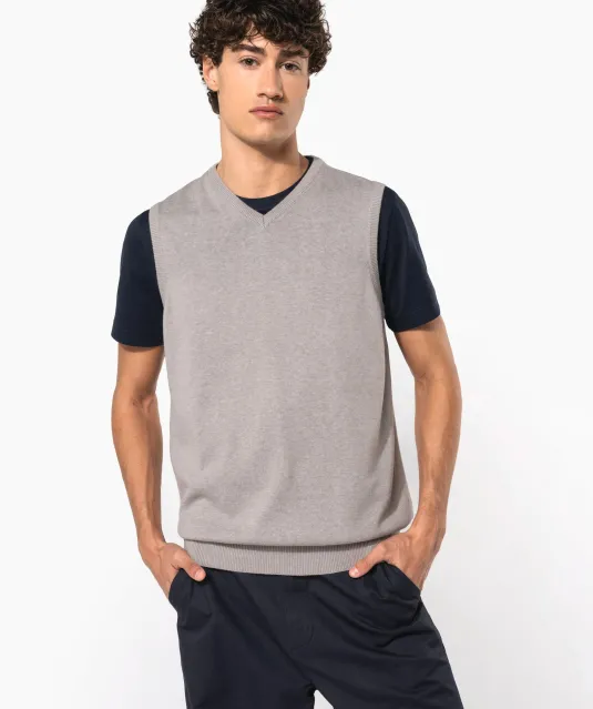 K969 - Heren spencer met v-hals Black