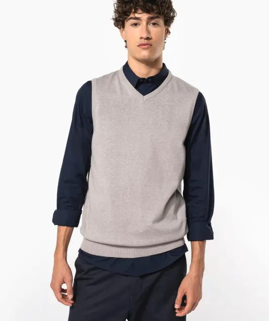 K969 - Heren spencer met v-hals Black