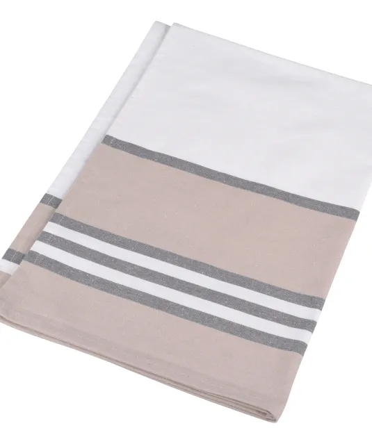 K130 - Gestreepte theedoek White / Grey