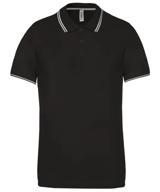 K250 - Polo korte mouwen Black / Light Grey / White