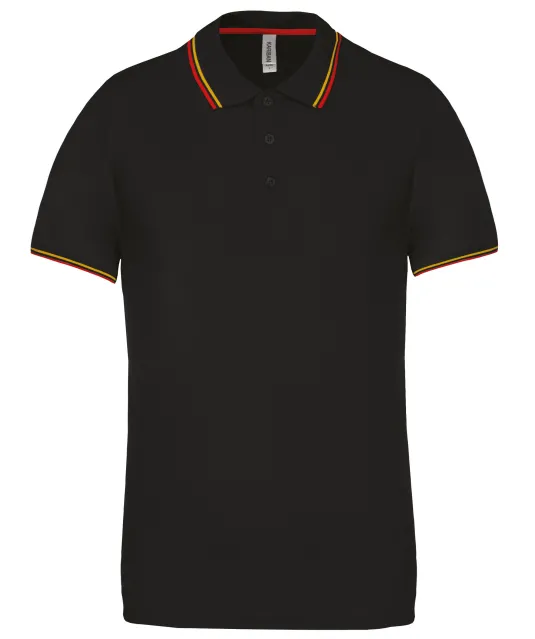 K250 - Polo korte mouwen Black / Red / Yellow