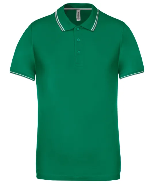 K250 - Polo korte mouwen Kelly green/Light grey/White