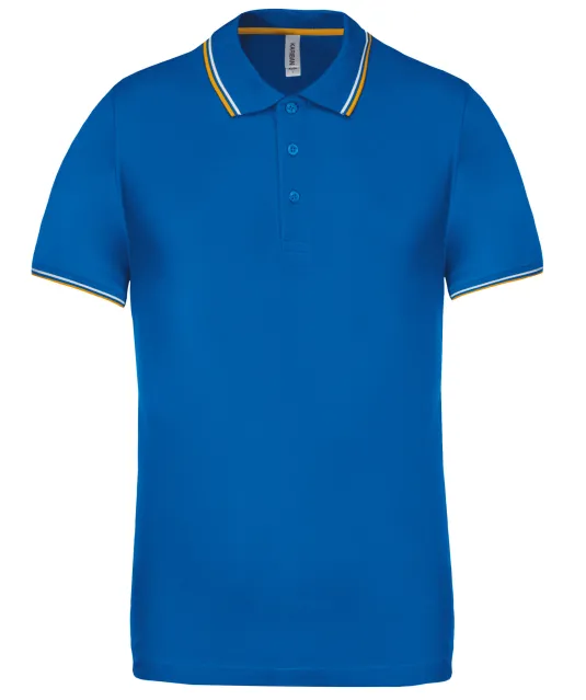 K250 - Polo korte mouwen Light royal blue/Yellow/White