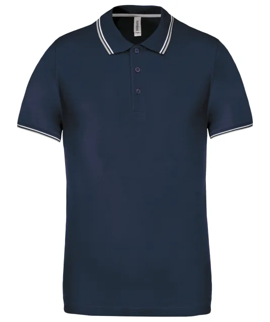K250 - Polo korte mouwen Navy / Light Grey / White