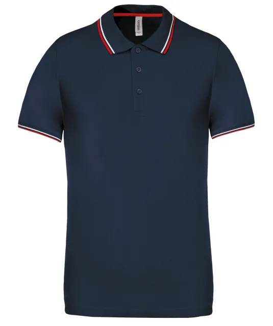 K250 - Polo korte mouwen Navy / Red / White