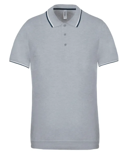 K250 - Polo korte mouwen Oxford Grey / Navy / White
