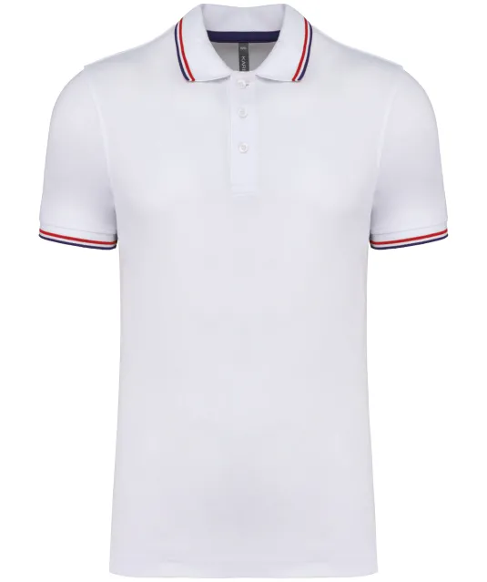 K250 - Polo korte mouwen White / Navy / Red